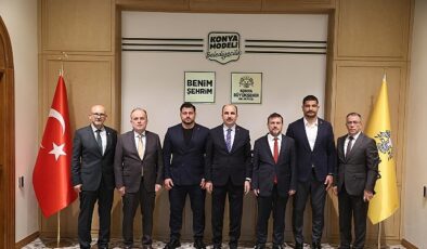 Türkiye Güreş Federasyonu Başkanı Akgül, Milli Olimpiyat Komitesi Başkanı Çakır ve Milli Güreşçi Kayaalp Başkan Altay’ı Ziyaret